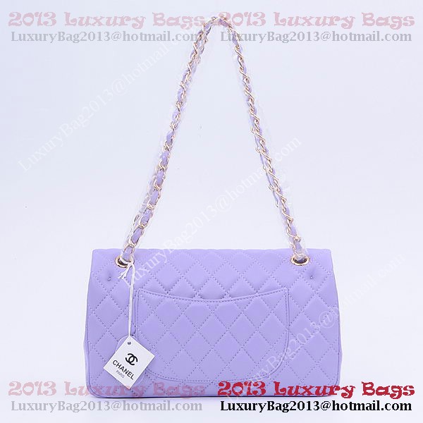 Chanel 2.55 Series Classic Flap Bag 1112 Purple Sheepskin Gold