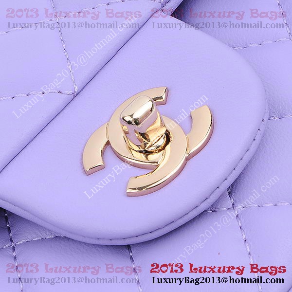 Chanel 2.55 Series Classic Flap Bag 1112 Purple Sheepskin Gold