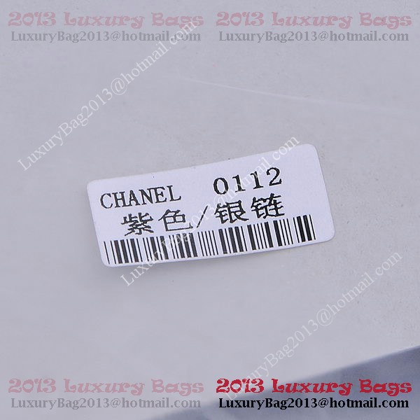 Chanel 2.55 Series Classic Flap Bag 1112 Purple Sheepskin Silver