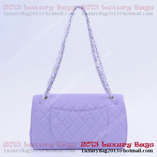 Chanel 2.55 Series Classic Flap Bag 1112 Purple Sheepskin Silver