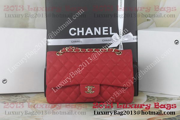 Chanel 2.55 Series Classic Flap Bag 1112 Red Original Cannage Patterns Gold