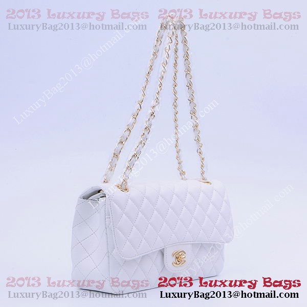 Chanel 2.55 Series Classic Flap Bag 1112 White Sheepskin Gold