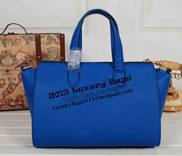 Gucci Glace Calf Leather Tote Bag 331868 Blue