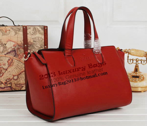 Gucci Glace Calf Leather Tote Bag 331868 Red