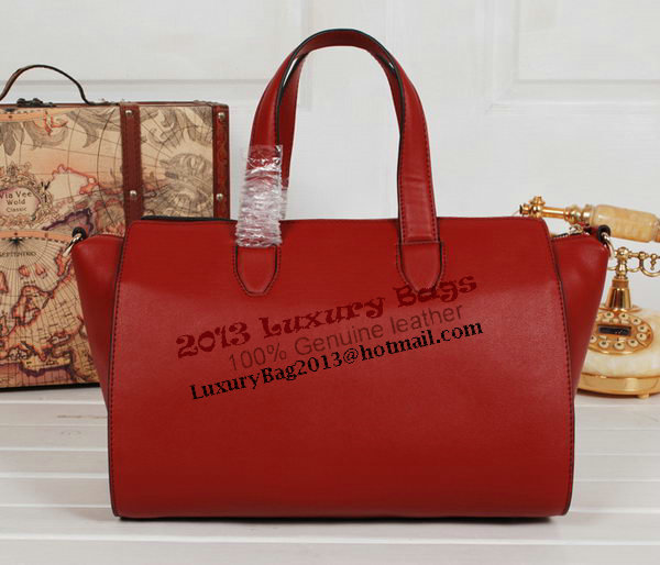 Gucci Glace Calf Leather Tote Bag 331868 Red