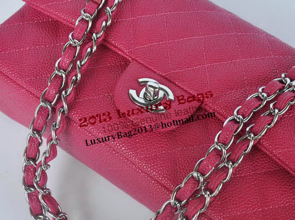 Chanel 2.55 Series Classic Flap Bag 1112 Rose Cannage Pattern Silver