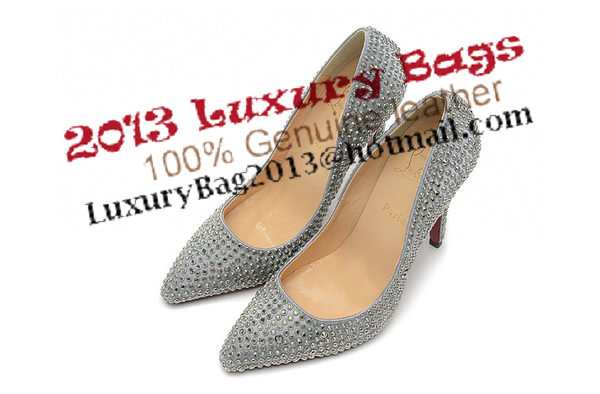 Christian Louboutin PIGALLE SPIKES 120mm Pump CL1349 Gray