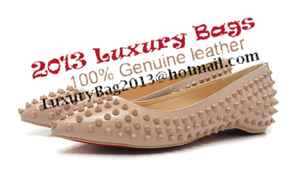 Christian Louboutin PIGALLE SPIKES Flat CL1329 Apricot