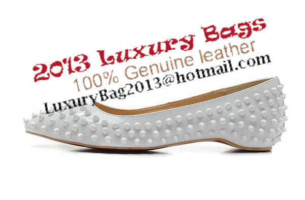 Christian Louboutin PIGALLE SPIKES Flat CL1329 White