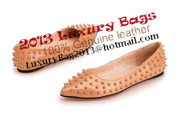 Christian Louboutin Patent Leather Flats CL10301 Apricot
