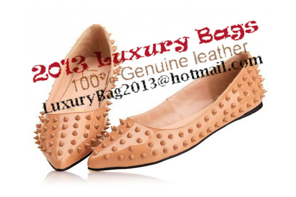 Christian Louboutin Patent Leather Flats CL10301 Apricot