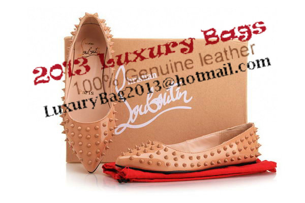 Christian Louboutin Patent Leather Flats CL10301 Apricot