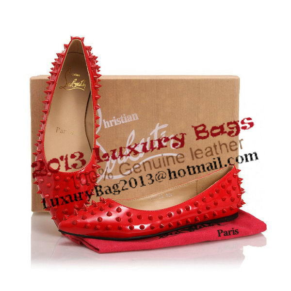 Christian Louboutin Patent Leather Flats CL10301 Red