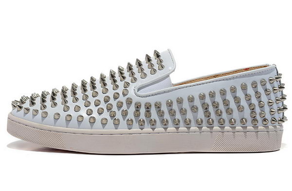 Christian Louboutin Roller-boat Mens Flat CL739 White Sheepskin