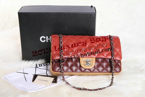 Chanel 2.55 Series Original Leather Classic Flap Bag A01112 Orange&Claret