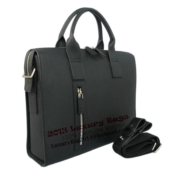 Hermes Mens Briefcase Calf Leather H1705 Black