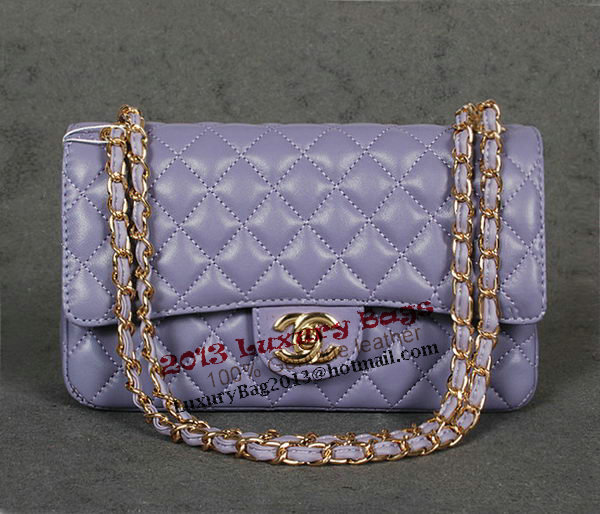 Chanel 2.55 Series Classic Flap Bag 1112 Purple Sheep Leather Gold