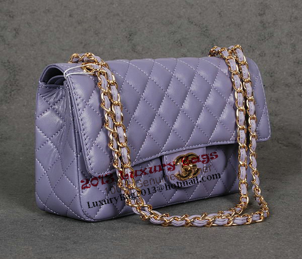 Chanel 2.55 Series Classic Flap Bag 1112 Purple Sheep Leather Gold