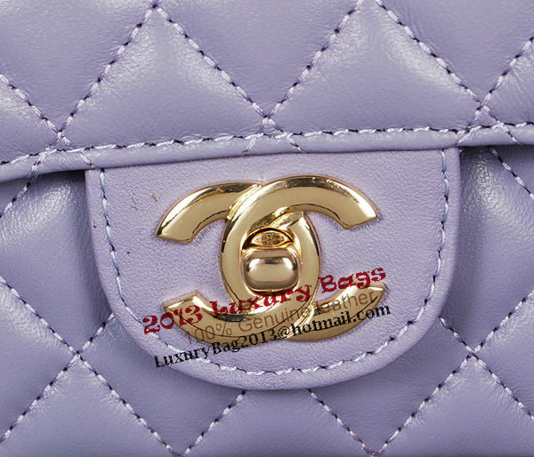 Chanel 2.55 Series Classic Flap Bag 1112 Purple Sheep Leather Gold