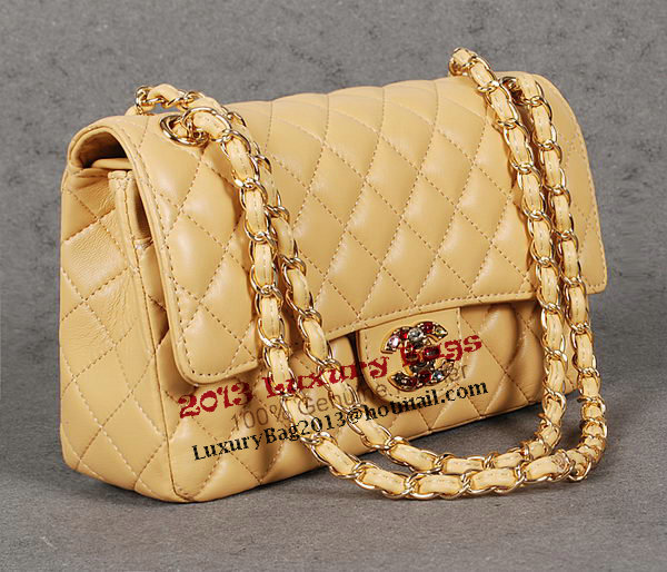 Chanel 2.55 Series Classic Flap Bag Apricot Sheepskin 1112 Multicolour