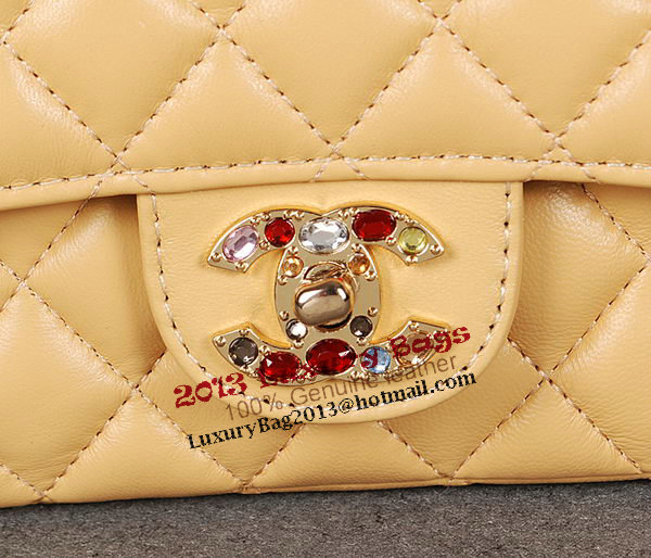 Chanel 2.55 Series Classic Flap Bag Apricot Sheepskin 1112 Multicolour