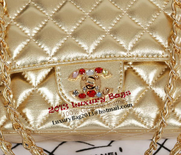 Chanel 2.55 Series Classic Flap Bag Gold Sheepskin 1112 Multicolour