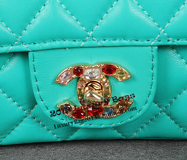 Chanel 2.55 Series Classic Flap Bag Light Blue Sheepskin 1112 Multicolour