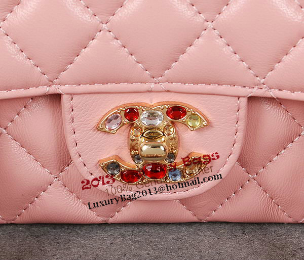 Chanel 2.55 Series Classic Flap Bag Pink Sheepskin 1112 Multicolour