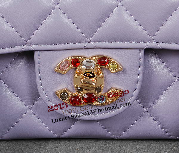 Chanel 2.55 Series Classic Flap Bag Purple Sheepskin 1112 Multicolour