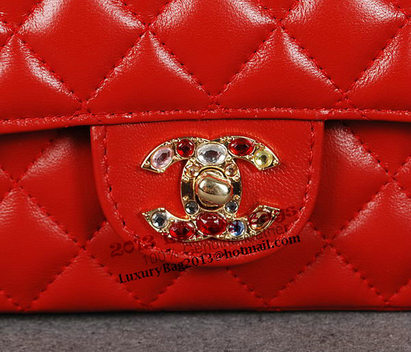 Chanel 2.55 Series Classic Flap Bag Red Sheepskin 1112 Multicolour