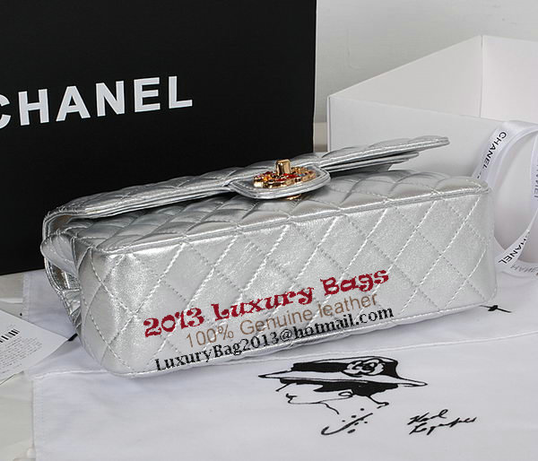 Chanel 2.55 Series Classic Flap Bag Silver Sheepskin 1112 Multicolour
