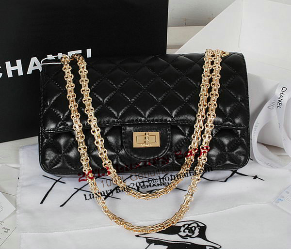 Chanel 2.55 Series Flap Bag A226 Black Sheep Leather Gold