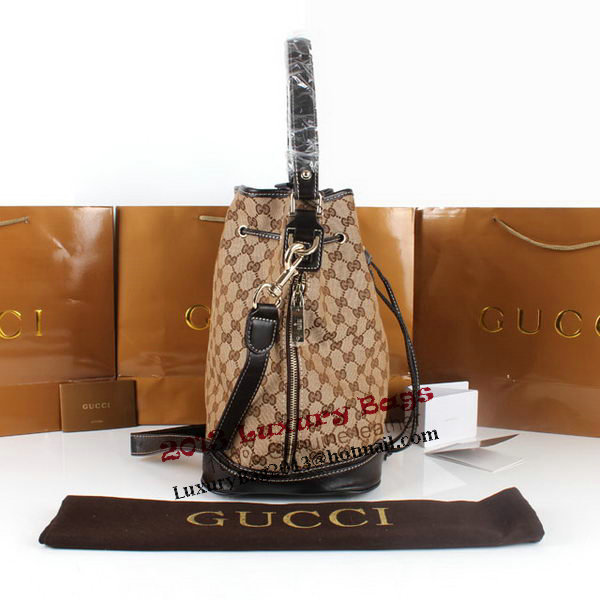 Gucci GG Drawstring Sling Shoulder Handbag 179019 Brown