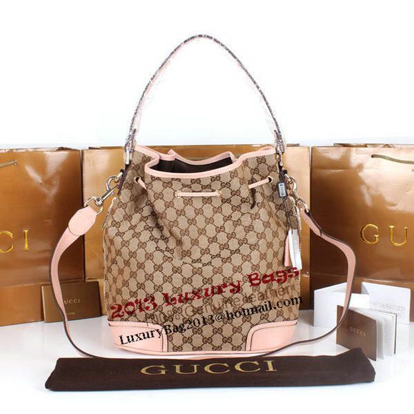 Gucci GG Drawstring Sling Shoulder Handbag 179019 Pink