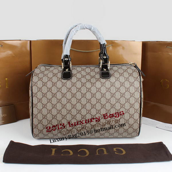 Gucci Joy Supreme Dog Canvas Boston Bag 189895 Brown