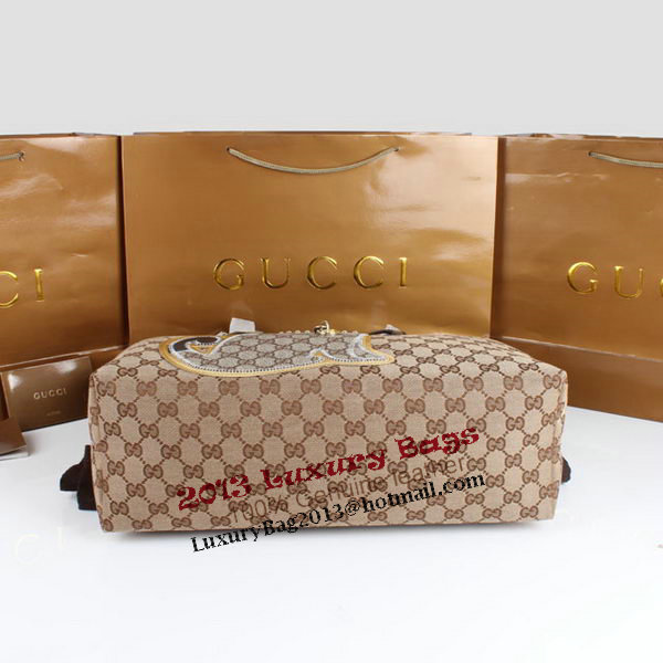 Gucci Joy Supreme Dog Canvas Shoulder Bag 212373 Brown