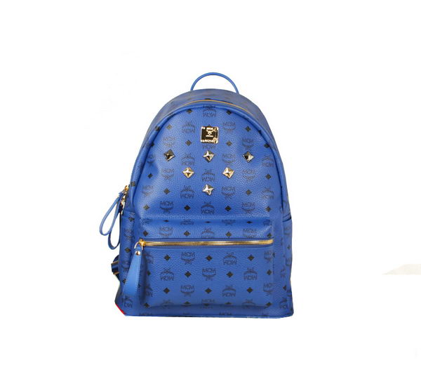 MCM Stark Backpack Jumbo in Calf Leather 8006 Blue