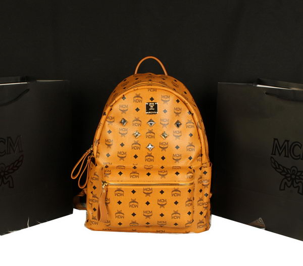 MCM Stark Backpack Jumbo in Calf Leather 8006 Camel