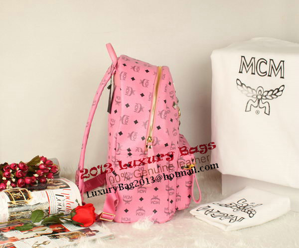 MCM Stark Backpack Jumbo in Calf Leather 8006 Pink