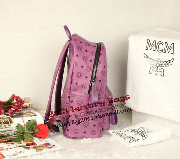 MCM Stark Backpack Jumbo in Calf Leather 8006 Purple