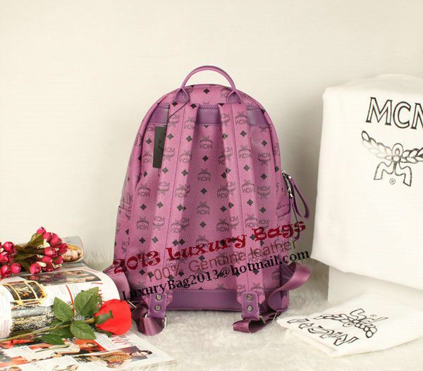 MCM Stark Backpack Jumbo in Calf Leather 8006 Purple