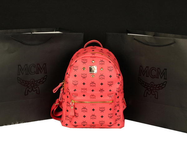 MCM Stark Backpack Large in Calf Leather 8004 Light Pink