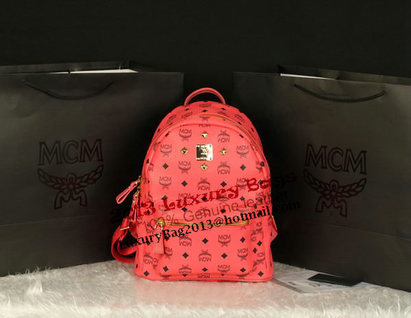 MCM Stark Backpack Large in Calf Leather 8004 Light Pink