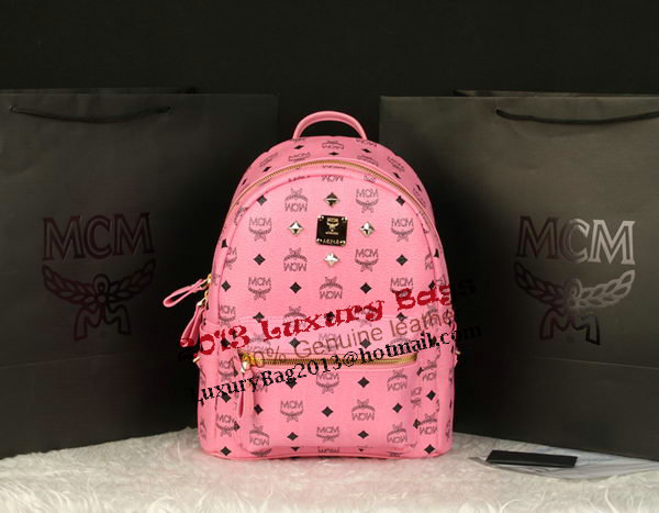 MCM Stark Backpack Large in Calf Leather 8004 Pink