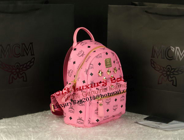 MCM Stark Backpack Medium in Calf Leather 8003 Pink