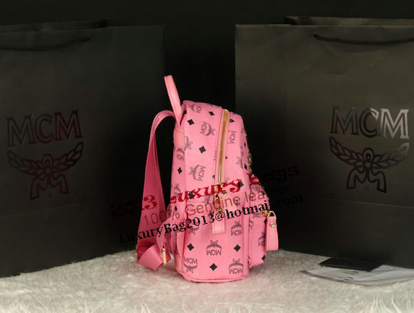 MCM Stark Backpack Medium in Calf Leather 8003 Pink