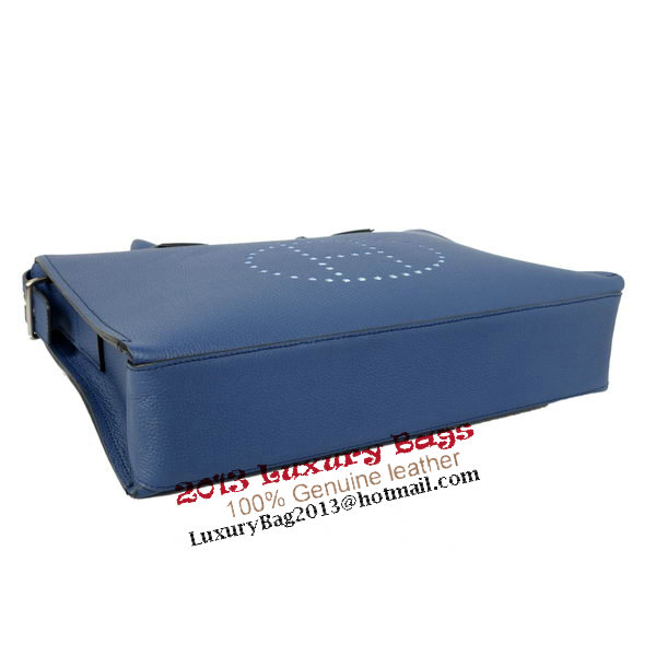 Hermes Mens Briefcase Calf Leather H1705A Royalblue
