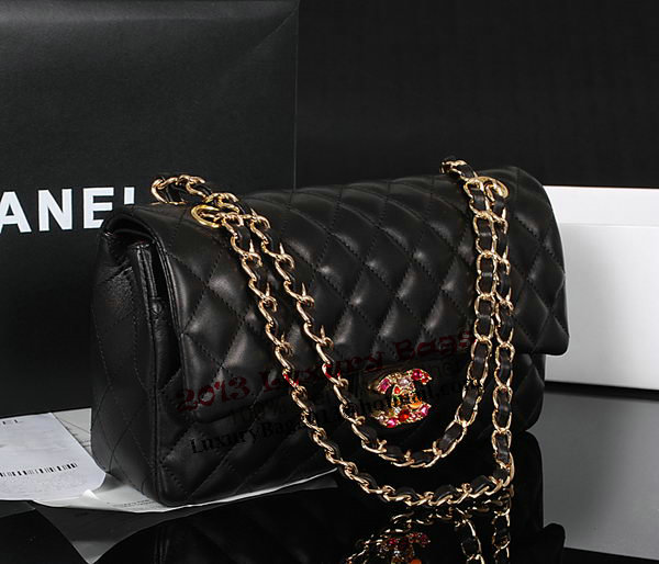 Chanel 2.55 Series Classic Flap Bag Black Original Leather 1112 Multicolour