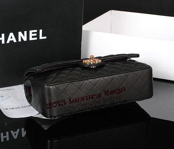 Chanel 2.55 Series Classic Flap Bag Black Original Leather 1112 Multicolour