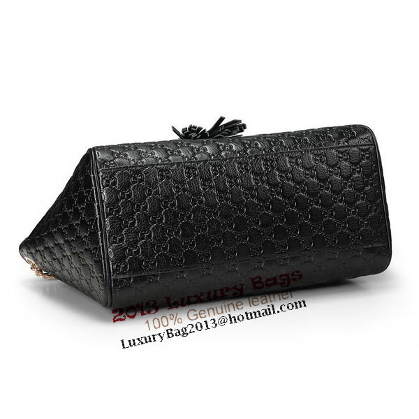 Gucci Emily Guccissima Leather Shoulder Bag 336757 Black